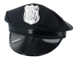 Black Police Hat with Badge