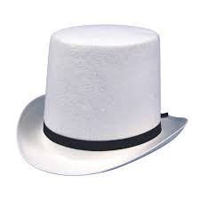 Lincoln Tall Top Hat | White