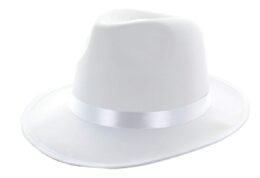 Satin Fedora | White