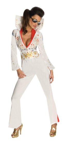 Elvis White Jumpsuit Adult Ladies  Large