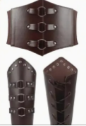 Medieval Cincher and Wrist Guard Set | Brown