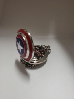 Marvel Captain America Shield Pocket Watch | Black Logo