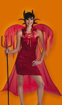 Red Vinyl Winged Devil Cape