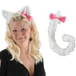 White Cat Ears and Tail Set