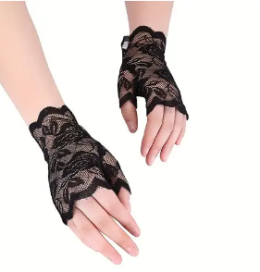 Gothic Lace Gloves | Black