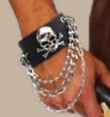Leatherlike Skull Wristband