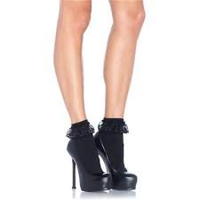 Lace Ruffle Nylon Anklet | Black