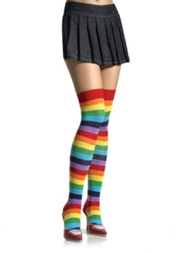 Rainbow Striped Thigh Highs