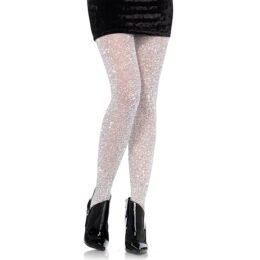 Lurex Shimmer Tights | Silver