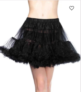 Layered Tulle Petticoat  Black  Plus size