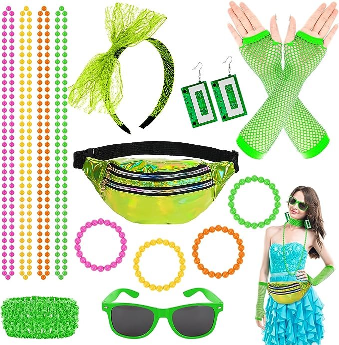 80's Neon Accessory Kit | Neon Green