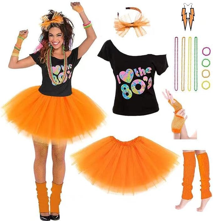80's Tutu Chick Orange | Large