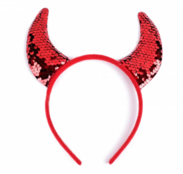 Silver Glitter Devil Ears
