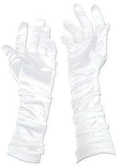 Long White Evening Gloves