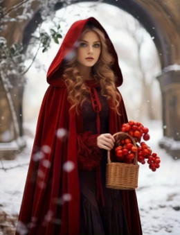 Long Velvet Cloak | Bright Red