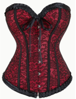Red and Black Lace Vampire Corset | Medium