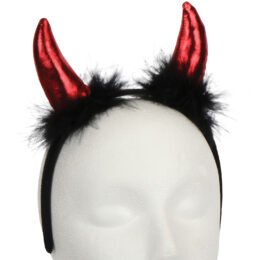 Satin Devil Horns Headband