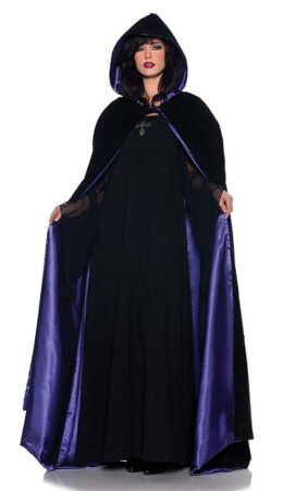 Deluxe Velvet and Purple Satin Cape