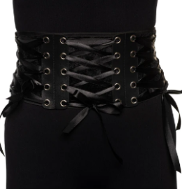 Waist Cincher | Black Faux Suede