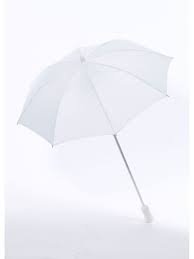 White Silk Straight Parasol