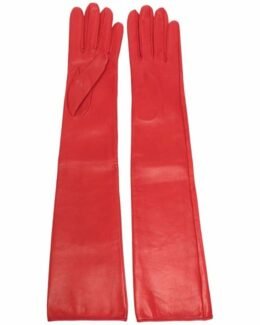 Long Satin Gloves Red