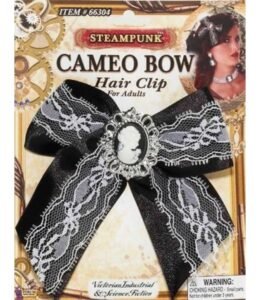 Steampunk Cameo Bow Hair Clip
