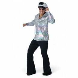 Silver Disco Shirt and Hat Set |  Large/Extra Large