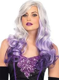 Allure Long Wavy Multi Colour Wig | Grey and Purple