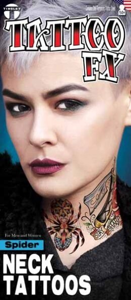 Neck Tattoos | Spider