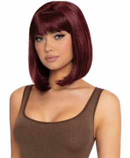 Short Natural Bob Wig | Burgundy