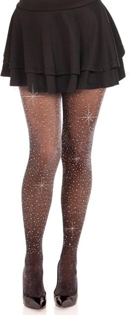 Spandex Lurex Rhinestone Tights