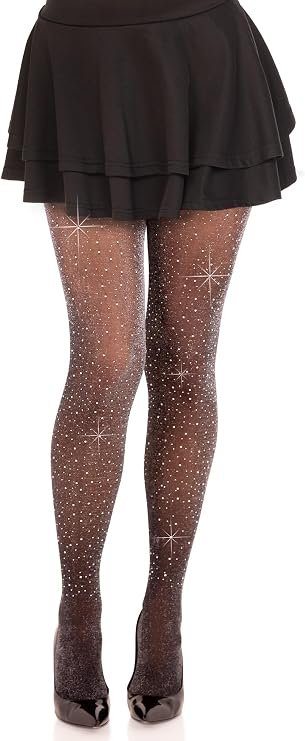 Spandex Lurex Rhinestone Tights