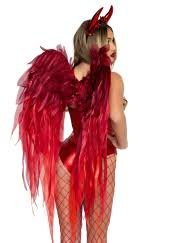 Devil Ombre Chiffon Wings and Horn Headband