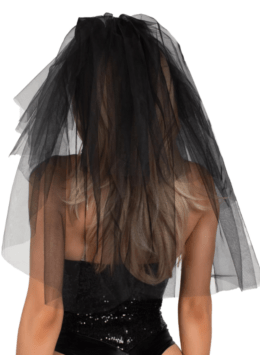 Tiered Bridal Veil With Bow | Black