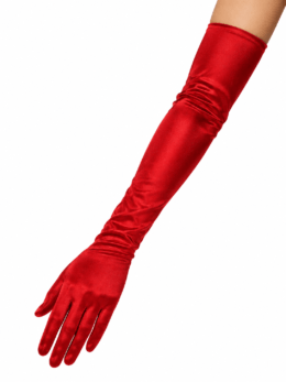 Satin Gloves Red