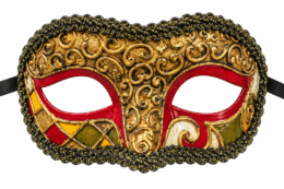 Venetian Masquerade Mask | Red Gold