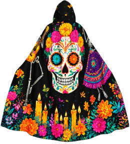Day Of The Dead Cape | Dancing Skeletons