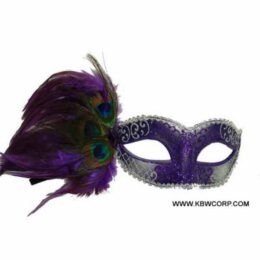 Purple Peacock Feather Mask