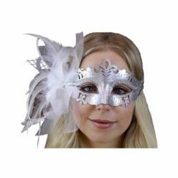Silver Plume Glitter Mask