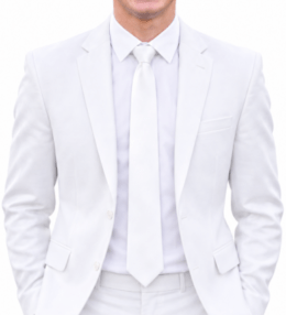 Zip Up Tie | White