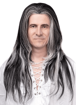 Long Vampire Wig | Silver and Black