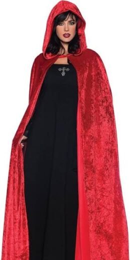 Long Red Hooded Cloak