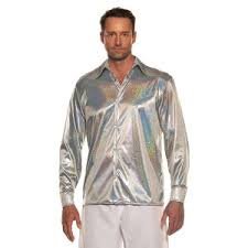 70's Silver Metallic Disco Shirt | One Size
