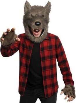 Deluxe Plush Wolf Head and Hands | Brown
